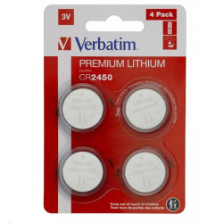 Batérie VERBATIM Lithium CR2450, 3V, 4 kusy v balení Batérie VERBATIM Lithium CR2450, 3V, 4 kusy v balení